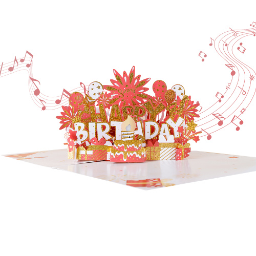 موسیقی منحصر به فرد رز گلد لایت و کارت پاپ آپ فعال شده با ضربه