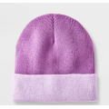 Colorblock कफ्ड बीन सर्दियों बुना हुआ beanie टोपी