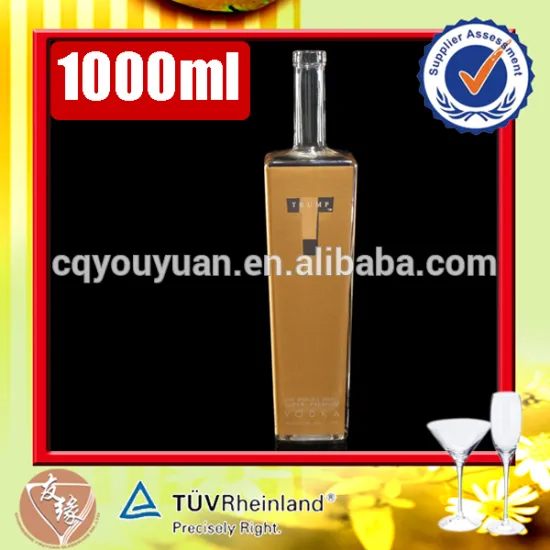 Hot selling high end quality 750ml 700ml vodka bottle glass bottle glass clear 1 liter glass bottle