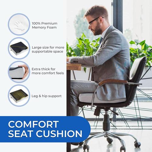 Foam Seat Cushion For Office Chair Dual Layer Memory Foam Chair Cushions Supplier