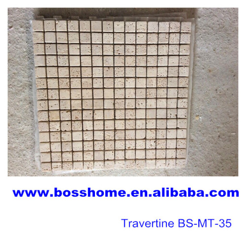 Modern Kitchen decorative Stone Mosaic Tiles, White Travertine Marble Mosaics Tiles