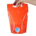 plastic standing zipper bag with portable handle