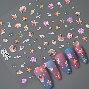 Tropical Summer Beach Nail Art Stickers for a Seaside Getaway