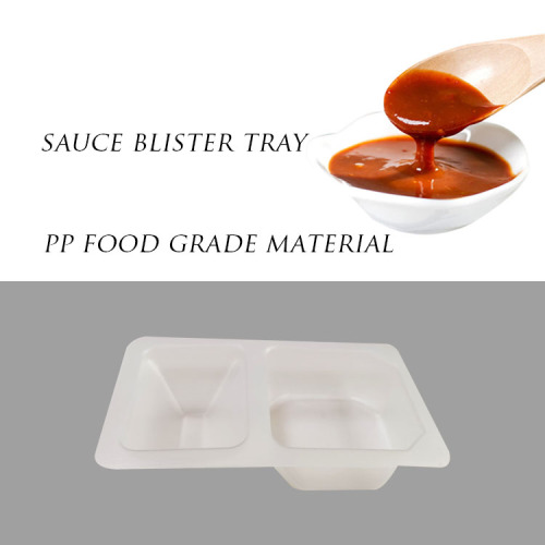 Plateau divisé en blister à sauce pp en plastique transparent personnalisé