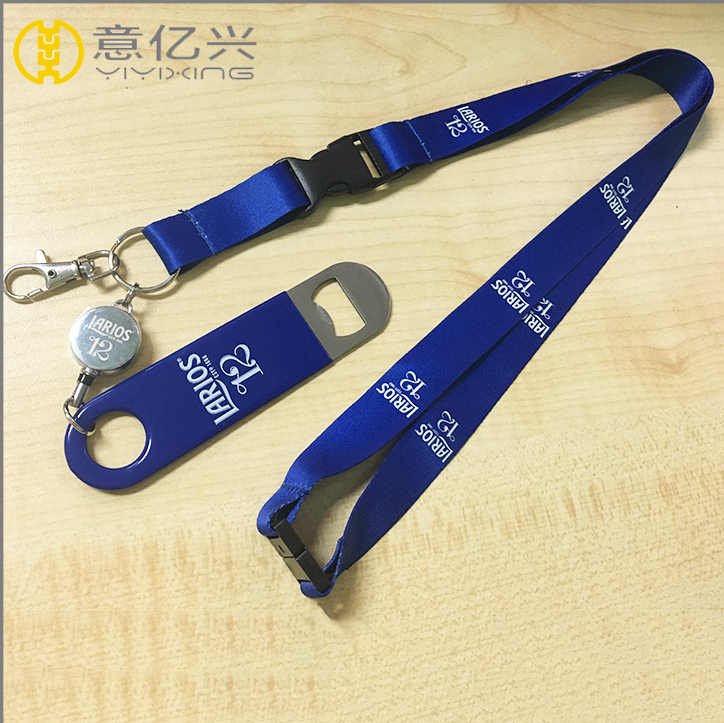 Benutzerdefinierte Logo -ID Polyester Flaschenöffner Druck Lanyard