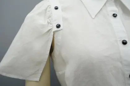 New Design Women Fashion Detachable Sleeves White Shirt
