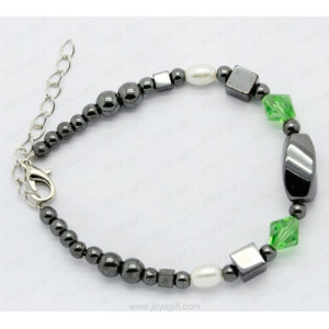 natural pearl hematite bracelet