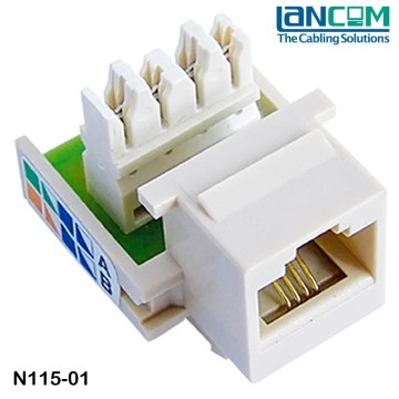 Lancom RoHS,UL,cUL,VDE Approval standard CAT 3 telephone RJ11 keystone jack, 4 pin
