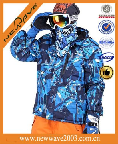 Jaqueta de esqui azul profissional masculina de sucesso