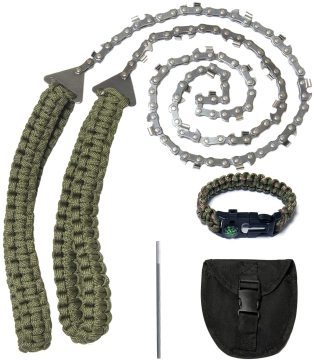 24-Gear Emergency Cutting Camp Rope with Multi-function Survival Chain Saw