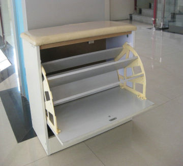 Wooden Shoe Display Racks Living Room Furniture With 3 Layer