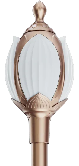 Lotus Element Silver Durable Garden Street Light Head