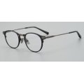 Retro Titanium Designer Black Oval Glasses