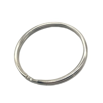 Customized O-Shaped Iron Key Ring 50mm Silver Metal Split Keychain Ring