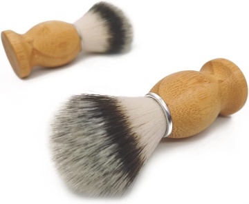 Custom Label Barber Salon Tools: Explore the Handmade Shaving Brush with Synthetic Hair and Natural Bamboo Handle