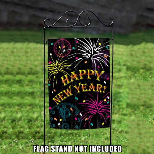 Outside Happy New Year Garden Flag