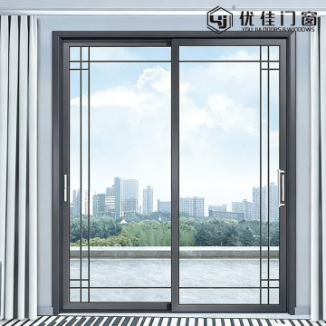 발코니 2개 패널 투명 유리 미닫이 문