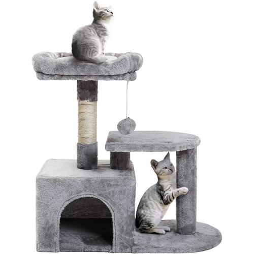 Torre de gatinho com scratching post para casa interna