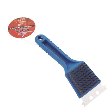 plastic grill brush with scraper