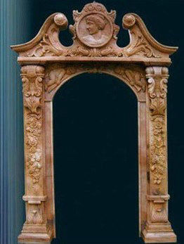 Door Decorative Trim Moulding , Honed Yellow Sandstone Roman Frame