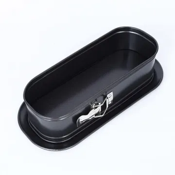 Oval Shaped Carbon Steel Removable Bottom Springform Cake Pans for Baking - Non-Stick