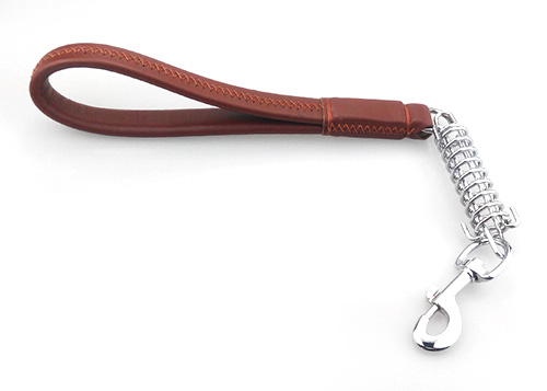 Short Dog Leash with Shock Absrber Short Pull Leather Dog Leashes