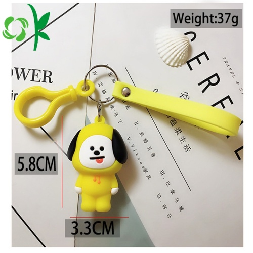 Высококачественный мультяшный брелок для ключей Keychain Silicone Keyring