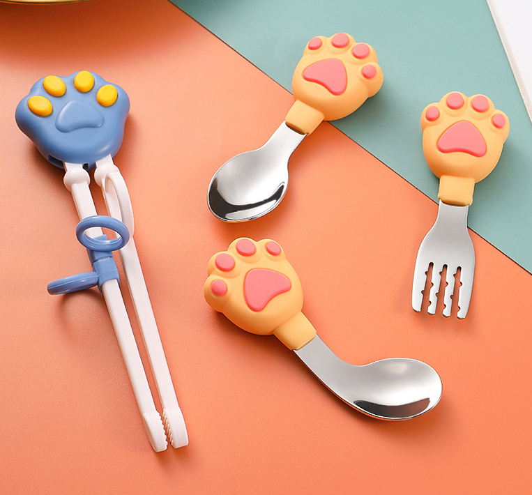 Silicone Stainless Steel Spoon Fork Set Utensils