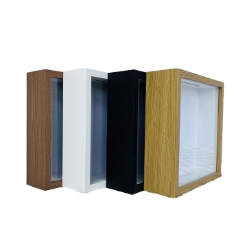 Bingkai foto kayu hitam persegi borong 8x8 9x9 10x10 12x12 inci hiasan kotak bayangan 3d
