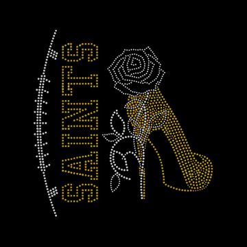 Iron-On Saint Football Rhinestone Transfer Designs for T-Shirts & Hoodies