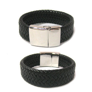 Men's Concise, Genuine, Leather Bracelets with Nickel Buckle, Sized 21 x 2.5cm