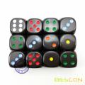 Hermoso redondo 19MM Rainbow Spot Dice 3/4 &quot;