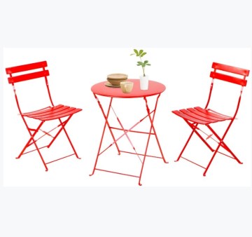 Patio 3 Piece Bistro Set, Weather-Resistant Folding Table and Chairs, Indoor/Outdoor Furniture Set