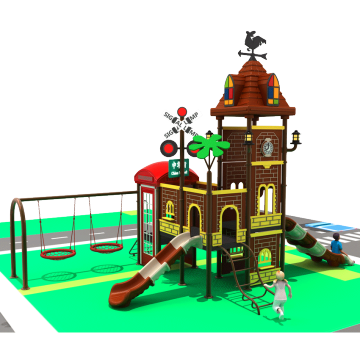 Outdoor Playground Complex With Swing Set