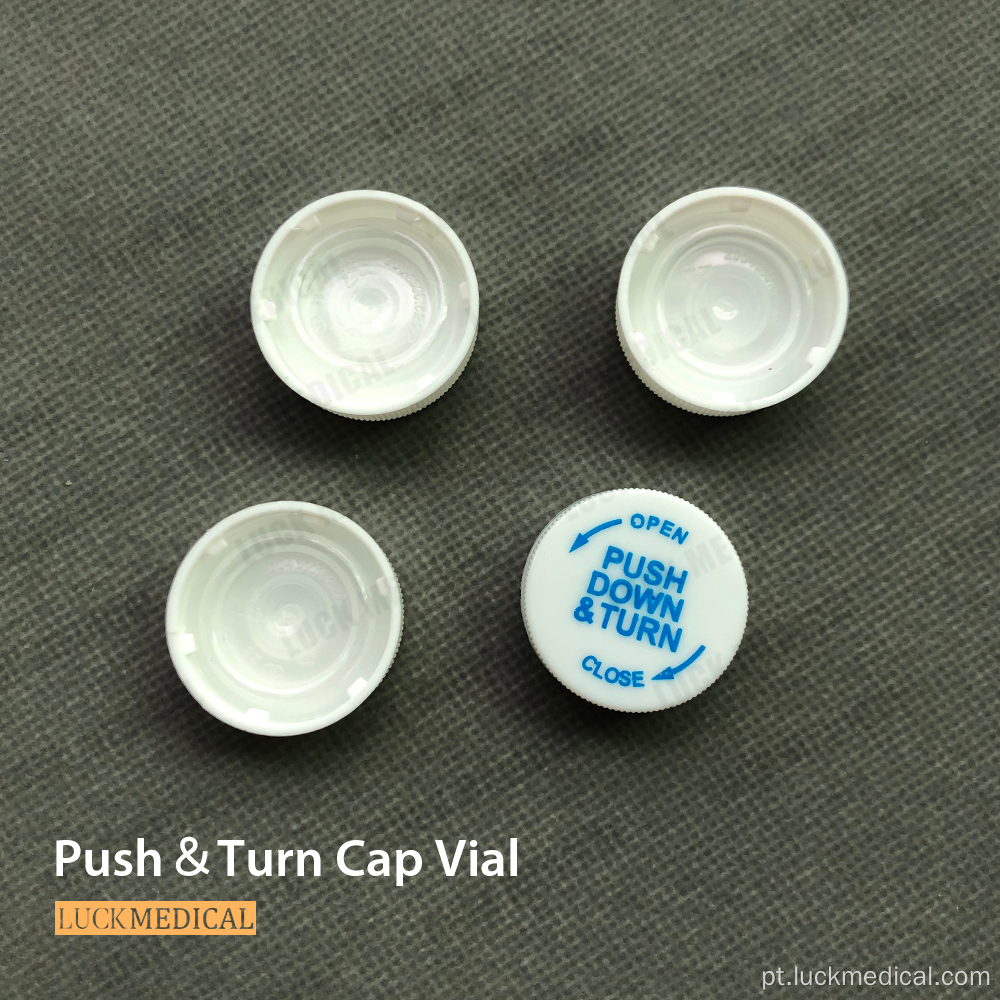 Push e Turn Cap Vial resistente à criança