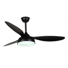 Ventilador de teto decorativo moderno de 3 lâminas com luz