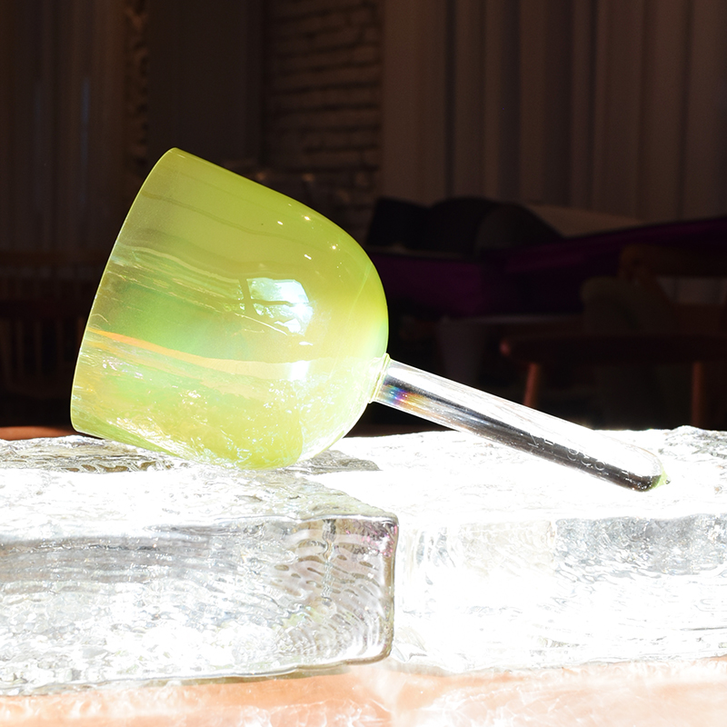 green Quartz Crystal handle Singing bowl