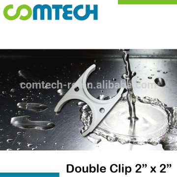 2" x 2" Double Mounted Plastic Clip for RO Water System Filter / Cartridge