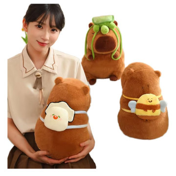 Soft Creative Capybara Backpacking Plush Toy - Cute Guinea Pig Stuffed Animal and Pillow