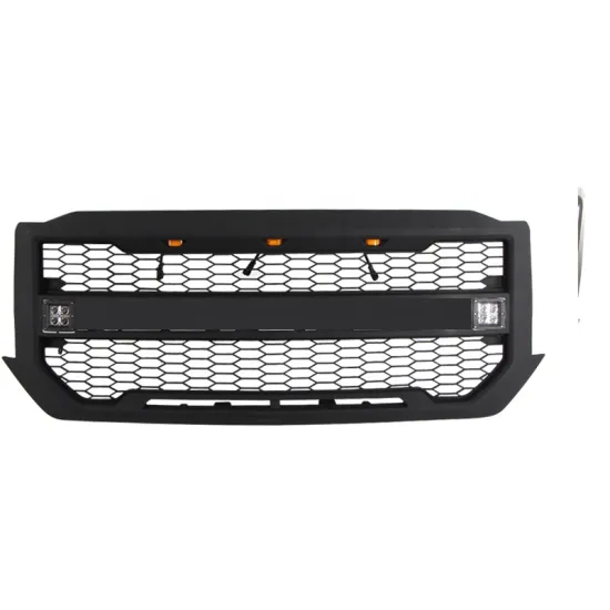 ABS Black 4x4 Exterior Accessories Grill with Offroad Lights for Chevrolet Silverado 2016-2018