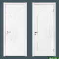 Entry Mordern White Wooden Doors With Glass