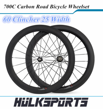 2016 Carbon wheels 25mm width of carbon road bike wheels disc brake wheelset 700C road clincher bicycle wheel set