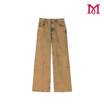 Bayan Modası için Trendy Kahverengi Boyalı Kot