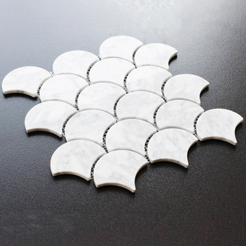 Fishbone Irregular Shape White Marble Tile - Unique Mosaic Wall Tiles for Home Decoration