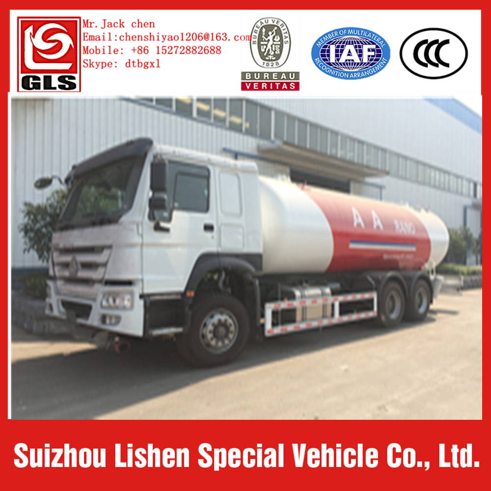 Howo 24.8cbm 6x4 lpg autogas tank truck