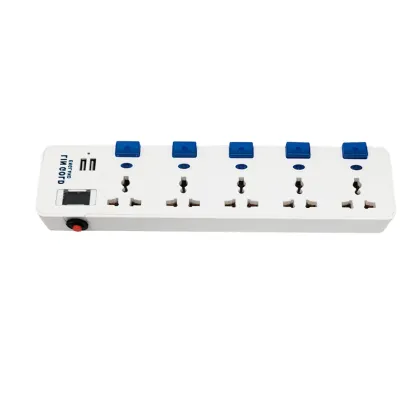 13A 220V Electrical Multi Socket Switch with Copper Plugs, Sockets, and USB Ports