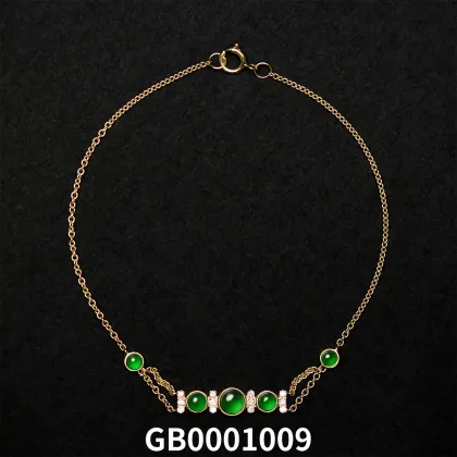 Natural glassy Jadeite Jade Happiness & Prosperity Bracelet