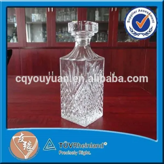 SGS certificate 800ml antique glass bottles with glass stoppers