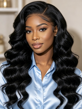 20 Inch 13x4 HD Lace Frontal Deep Wave 150% Density #1B Human Hair Glueless Wig