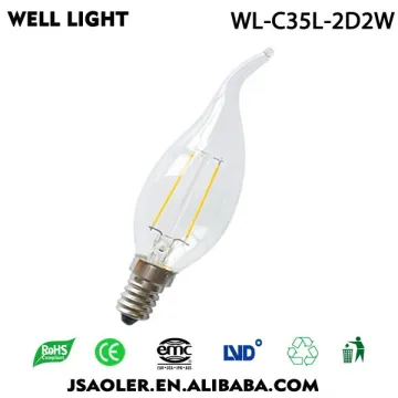 LED Bulb led filament light 2W E27 IP65 indoor lighting glass High quality Super Bright